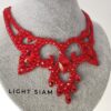 Ballroom dance red necklace with crystals