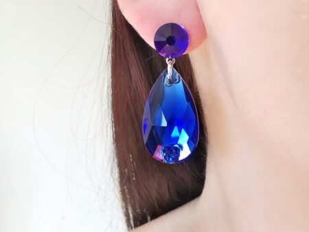 Ballroom dance blue earrings