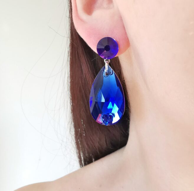 Ballroom dance blue earrings