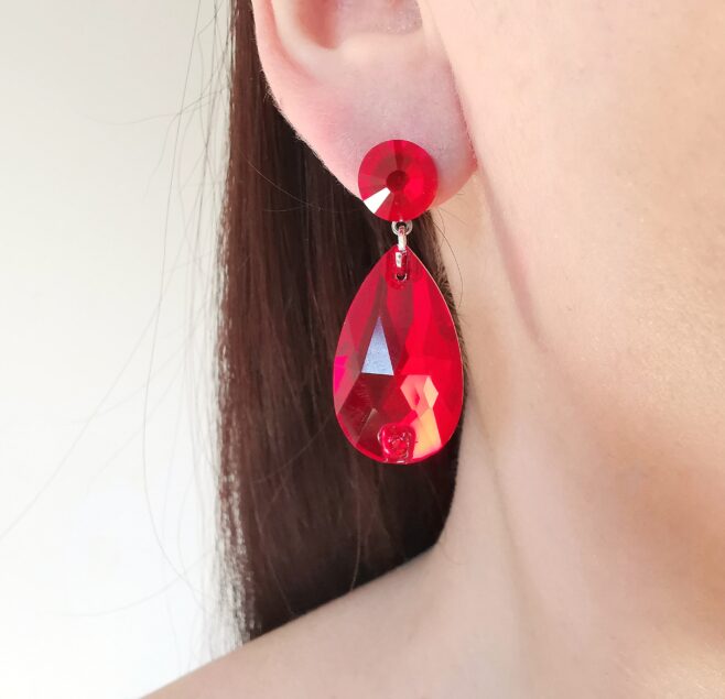 Ballroom dance red earrings