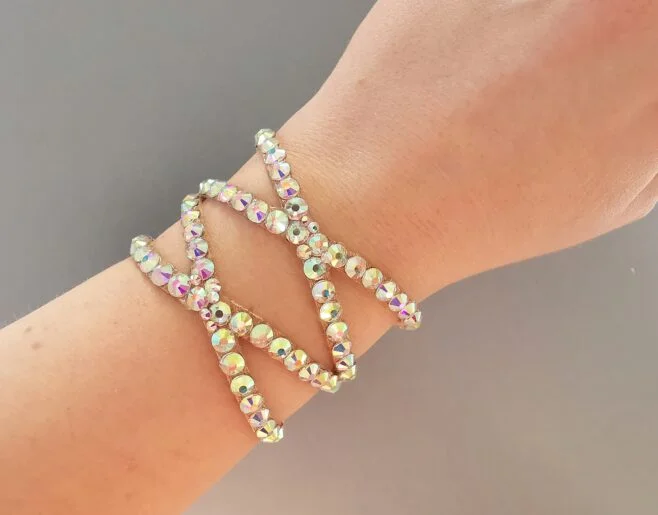 Ballroom dance bracelet with AB rhinestones