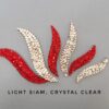 Red and crystal clear ballroom hair jewelry