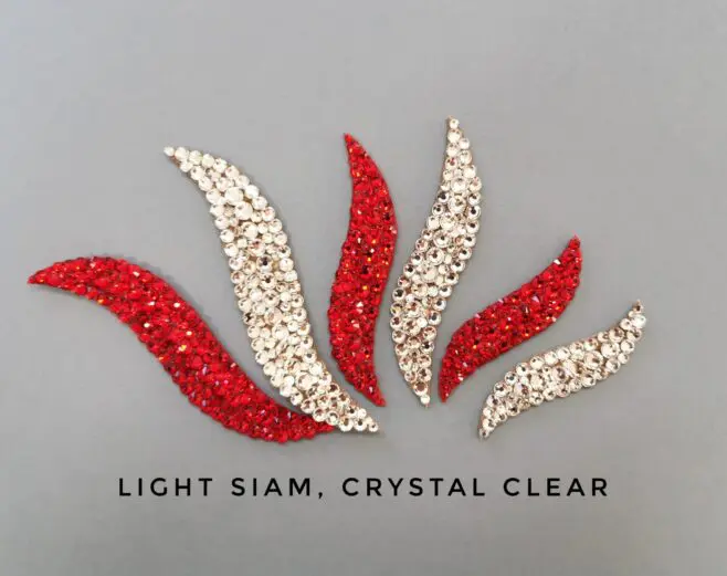 Red and crystal clear ballroom hair jewelry