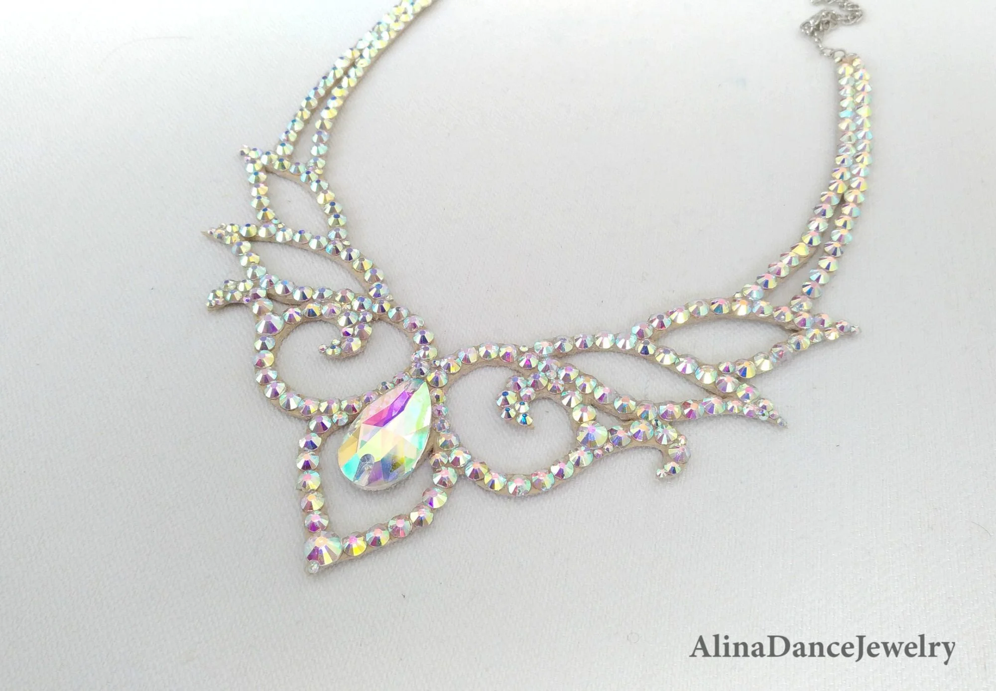 Ballroom competition necklace with crystals