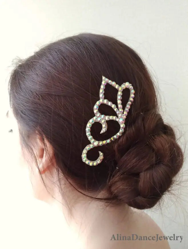 Ballroom hair jewelry with crystals