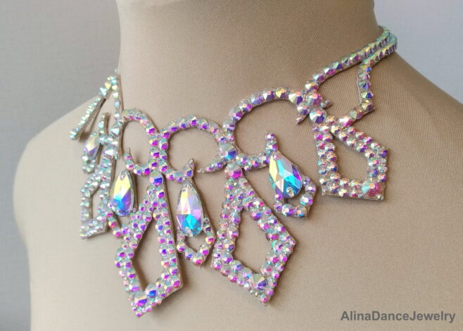 Drag queen ballroom belly dance crystal necklace