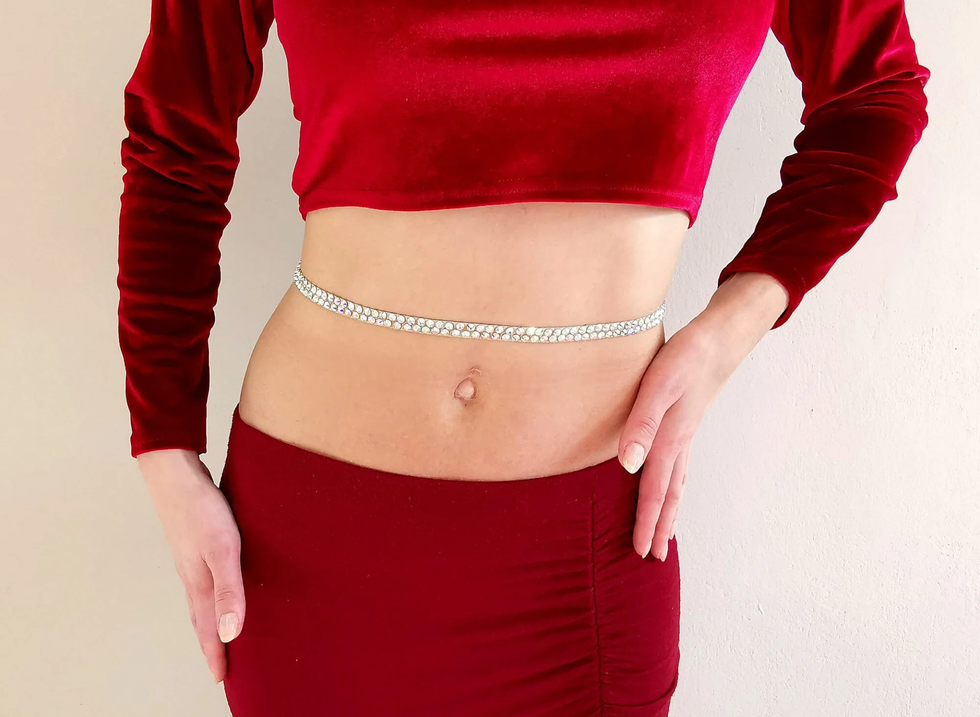 Belly dance crystal belt