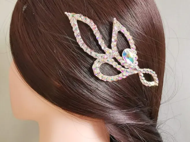 Ballroom hairpiece with rhinestones