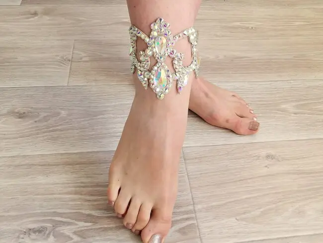 Belly dance rhinestones ankle jewelry