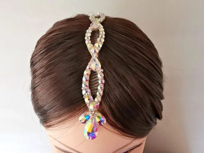 Ballroom hair part jewelry with crystals