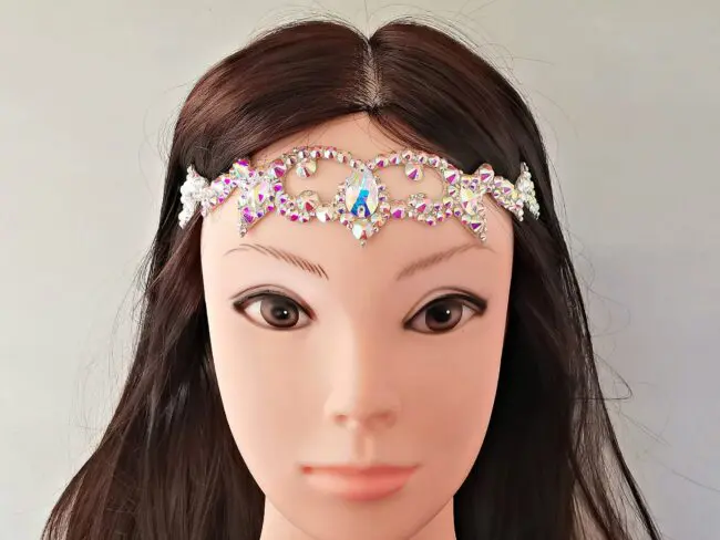 Dance hair piece with rhinestones