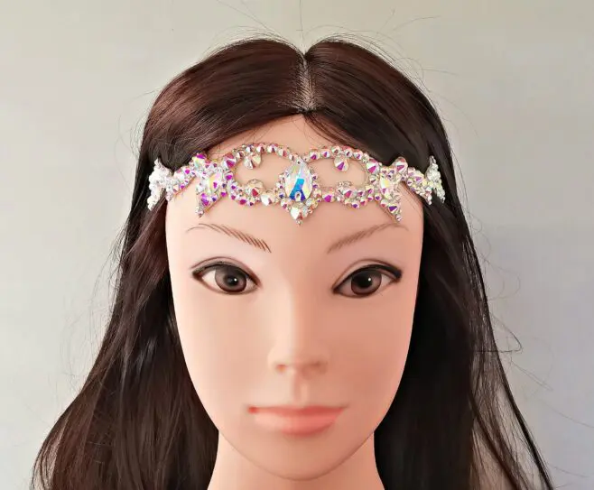 Dance hair piece with rhinestones