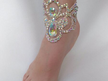 belly dancer ankle bracelet with rhinestones