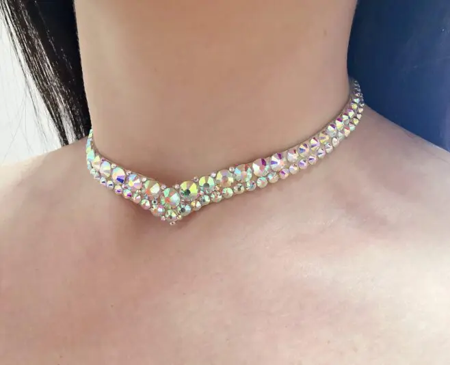 Ballroom competition necklace with crystals