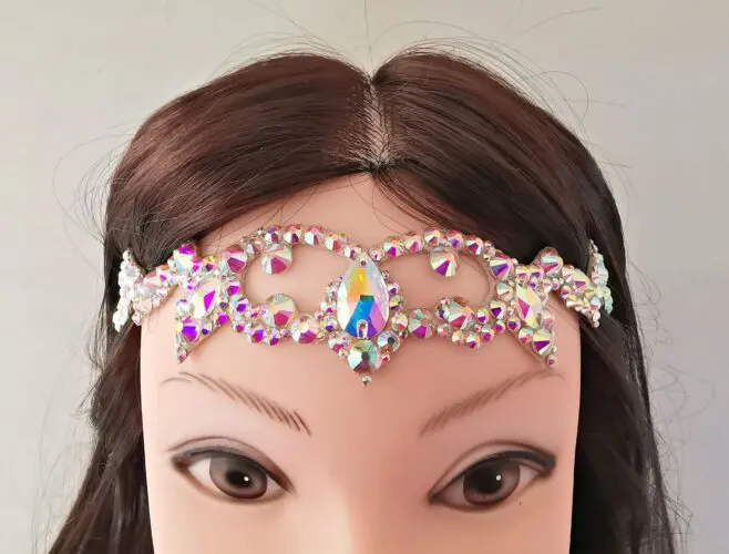 Ballroom hairpiece with rhinestones