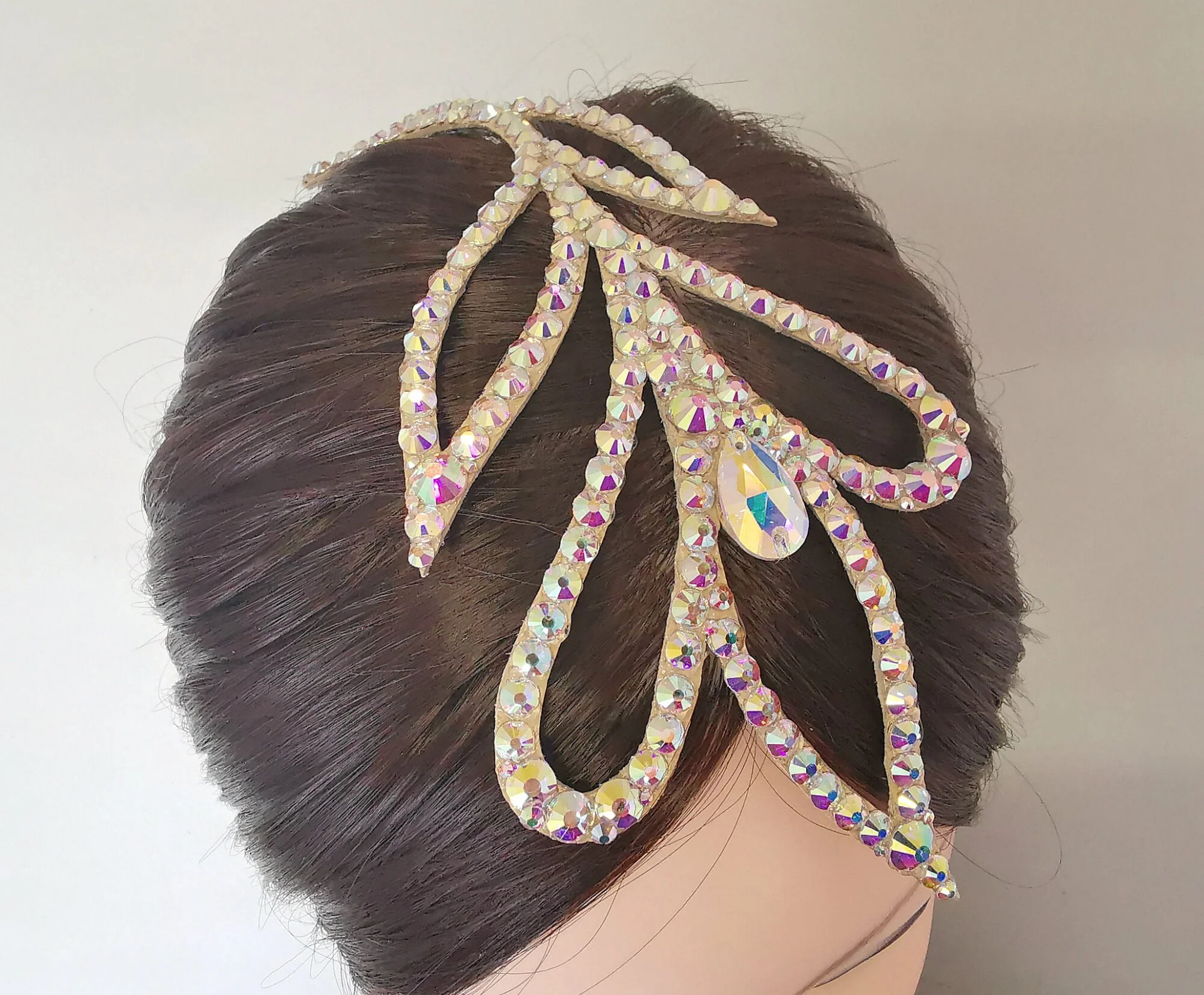 Ballroom hair piece with crystals