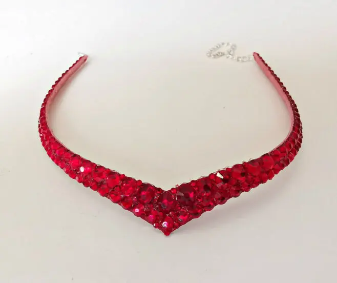 Ballroom dance red siam choker