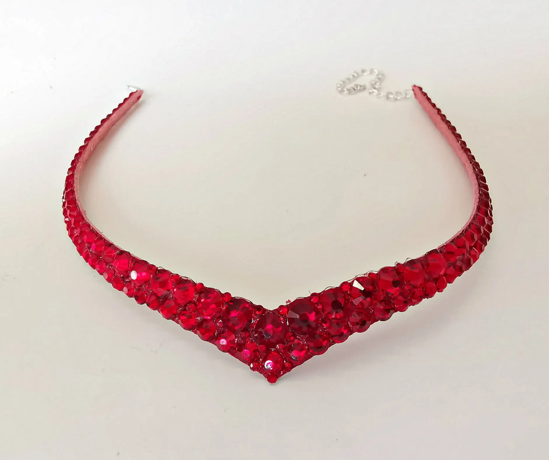 Ballroom dance red siam choker