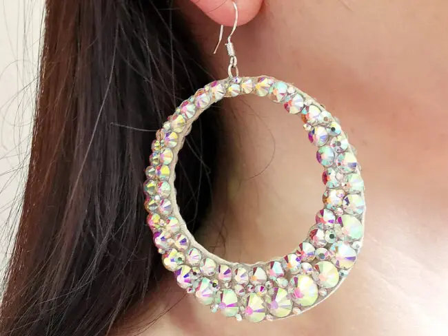 Ballroom dance hoop earrings