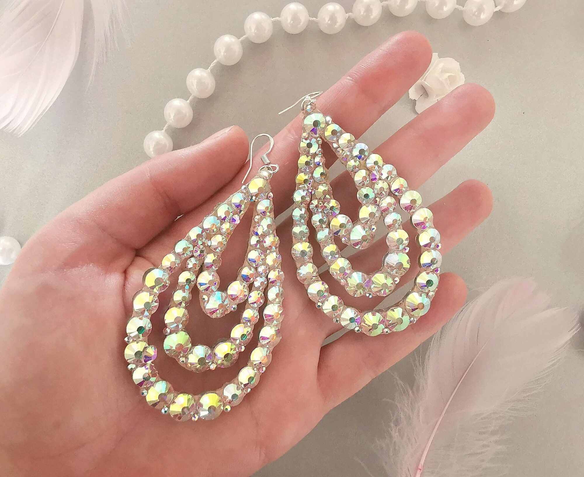 Ballroom dance crystal earrings