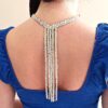 Ballroom back necklace with rhinestones
