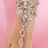 Belly dance crystal foot jewelry