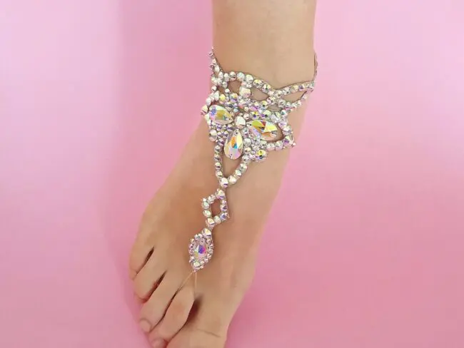 Belly dance rhinestones ankle jewelry