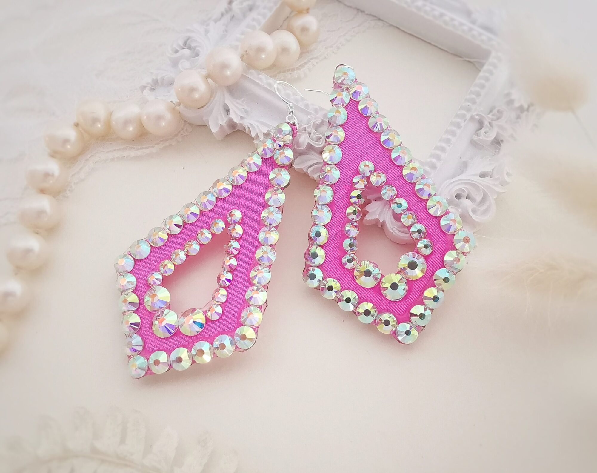 Red clip on earrings Online shop Alina Dance Jewelry