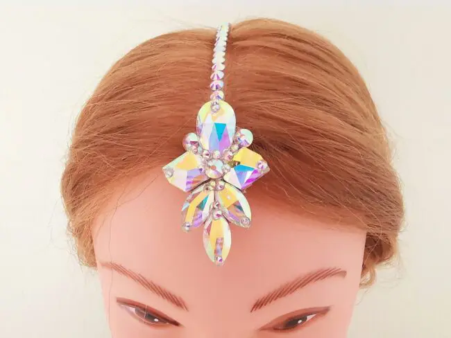 Ballroom hairpiece with rhinestones