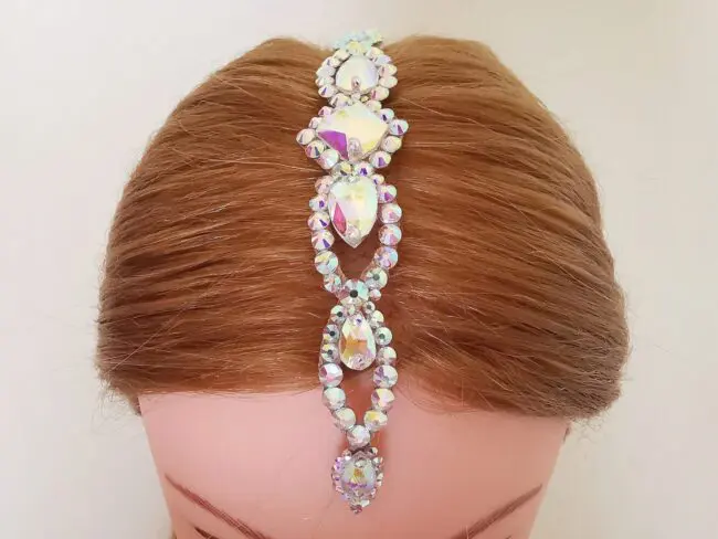 Ballroom hair part jewelry with crystals