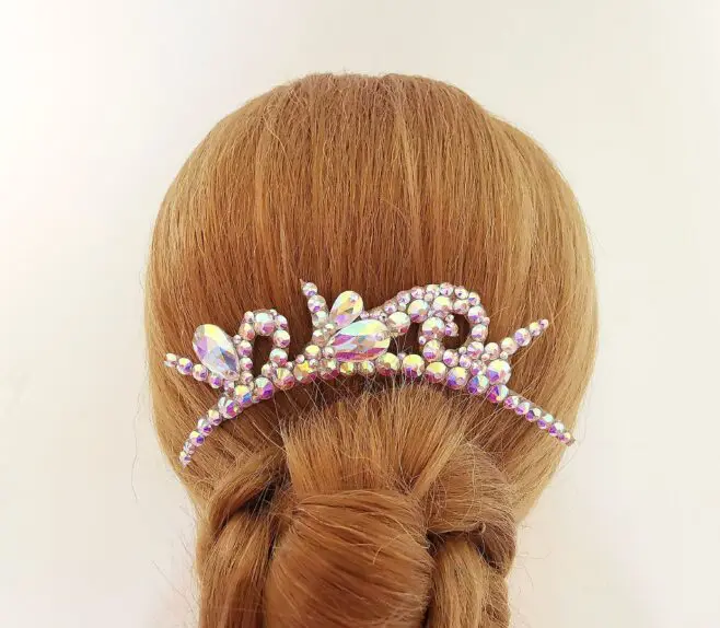 Dance hair piece with rhinestones