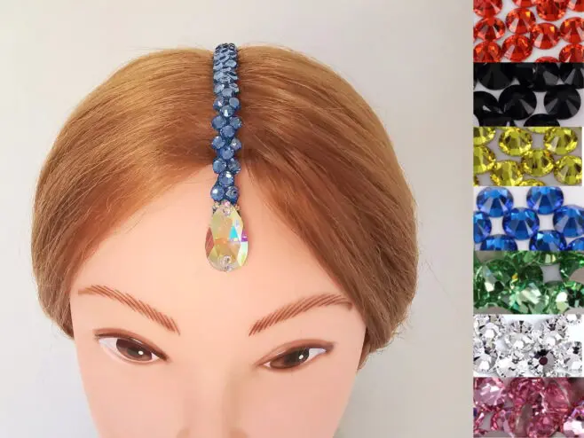 Ballroom dance blue headpiece