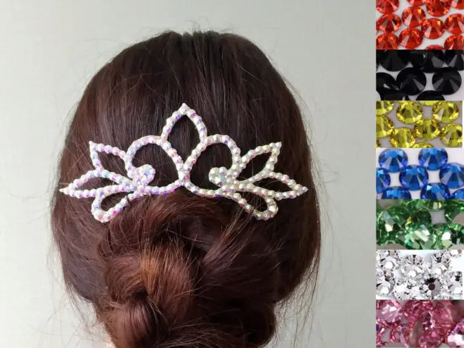 Ballroom hair jewelry with crystals