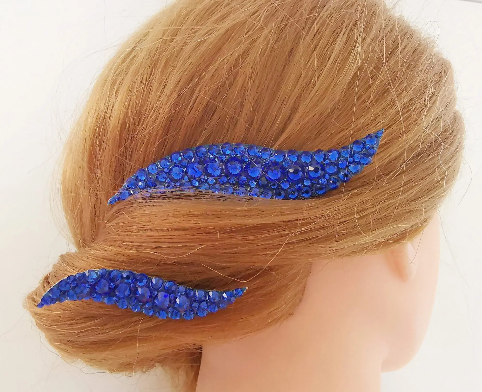 Hyacinth Orange Rhinestone Hair Pins