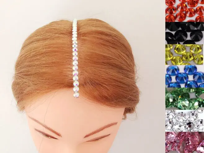 Dance hair piece with rhinestones