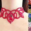 Belly dance crystal red necklace