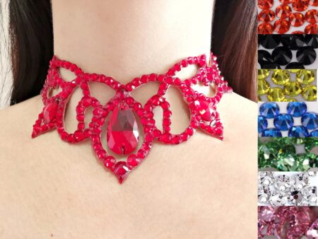 Belly dance crystal red necklace