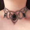 Ballroom dance necklace with black crystals