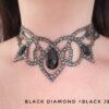 Ballroom dance necklace with black crystals