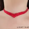 Ballroom red siam necklace with crystals