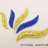 Crystal dance hair clip yellow blue