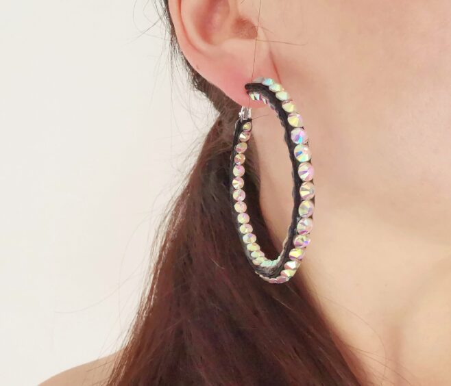 Latin dance hoop earrings