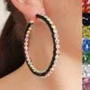 Ballroom dance hoop earrings