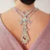 Ballroom back necklace with rhinestones