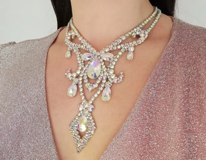 Ballroom competition necklace with crystals