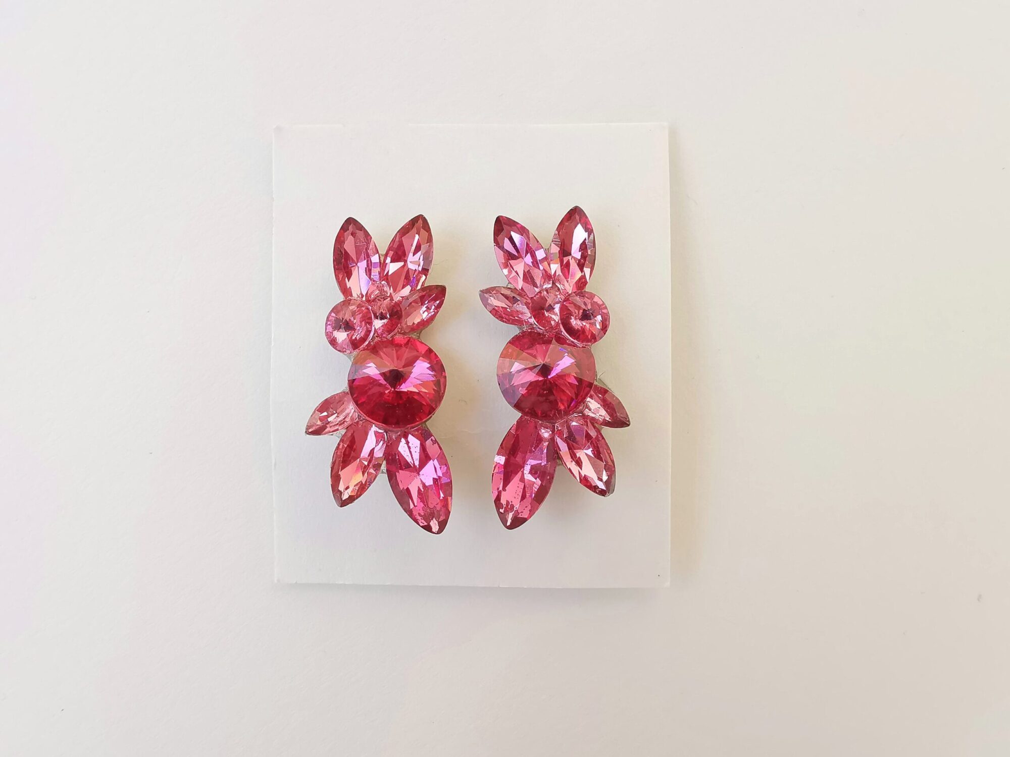 Ballroom dance clip on pink earrings
