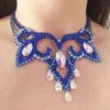 Ballroom blue necklace with crystals
