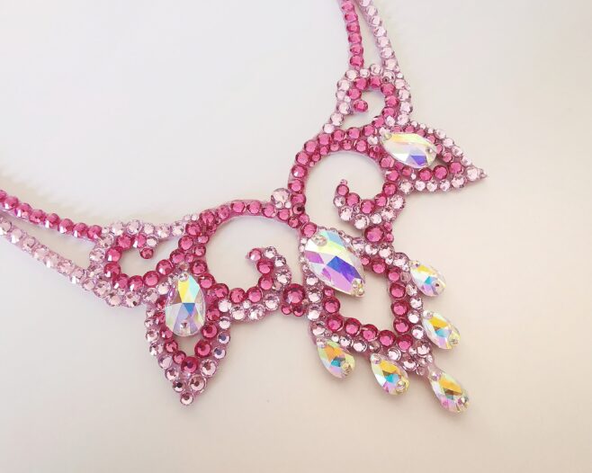 Ballroom dance necklace with AB crystals