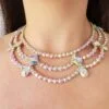 Ballroom dance necklace with AB crystals