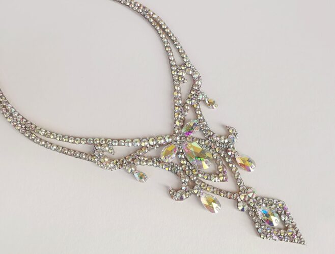 Ballroom competition necklace with crystals
